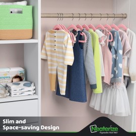 Velvet Baby Hangers for Clothes - Heavy Duty Non Slip Velvet Kids Hangers Or Toddler Hangers for Closet | Ultra Thin Design Kid Hangers for Space Saving - Ganchos De Ropa para Bebe (60 Pack Pink)