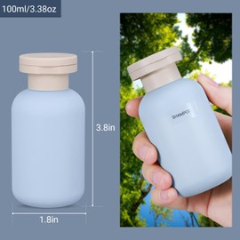 UMETASS Travel Bottles for Filling, Leak-Proof Travel Time Set, Travel Size Shampoo Container with Flip-Top Lid, Empty Travel Bottles (Blue, 100 ml)