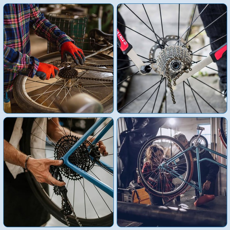 Lechengjia Pack of 4 Bicycle Cassette Tool for Removing Cassettes