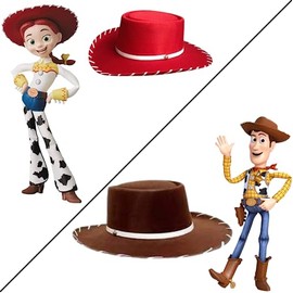 DisfrazInc - Sombrero Vaquero Woody Vaquerita Jessy Comisario Disfraz Sheriff Infantil (Café)