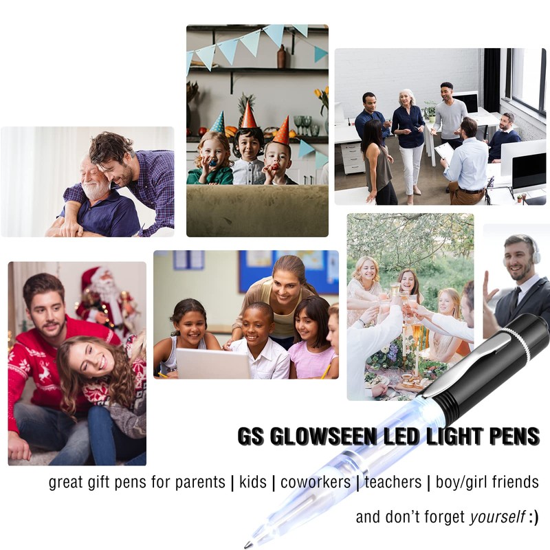 GS GLOWSEEN LED Pen With Light (2cts/Pack), Light Up Pens