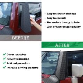 LLKUANG Car Black Cowl Body Armor Outer Cowl Covers Side Corner Guards for Toyota FJ Cruiser 2007-2021,Headlight ABS Hood Side Trim Panel-1 Pair (A-Pillar Trim)