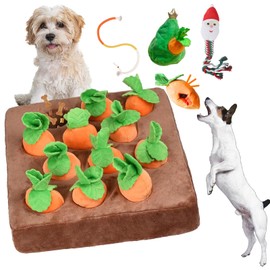 Carrot Dog Puzzle Toys for Small Medium Dogs, Squeaky Plush Dog Toys for Small Medium Snuffle Mat for Dogs Toys to Keep Them Busy Hide and Seek Treat Dog Toys Birthday Christmas