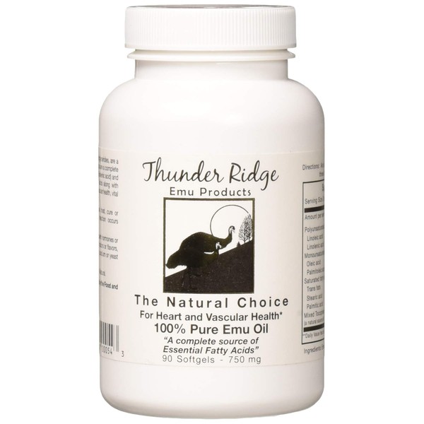 Thunder Ridge Emu Products 100% Pure Oil Softgels, 90 Count
