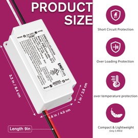EMITEVER Dimmable LED Driver,96W 120VAC to 24VDC Electronic Transformer,Dimmable Power Supply for LED Strip Light,Kitchen,Cabinet, Compatible with Most Lutron and Leviton Dimmers,Class 2,UL Listed