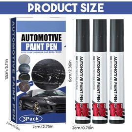 Hpbaggy Set of 3 black car repair paint, car scratch repair pen, waterproof, for scratches, motorcycles, fading and scratching