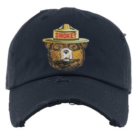 Smokey Bear Dad Hat Embroidered Adult Vintage U.S. Forest Service Cap Adjustable Hat (Navy)