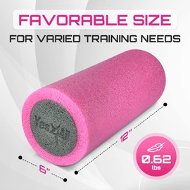 Yes4All Medium Firm PE Foam Rollers for Yoga & Pilates, Available in 12, 18, 24, 36 inch, Two-Layer PE Yoga Roller for Massage