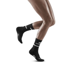 CEP - The Run Compression Socks Mid Cut for Women | Medium Length Running Socks with Compression | Regenerating Compression Socks for Women, black