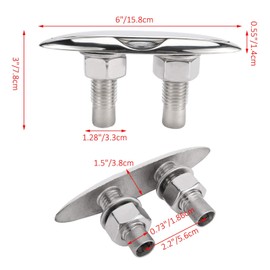 Amarine-made 4 Pack of Stainless Steel 316 Pull Up Cleat - 6-1/2" -M0098S
