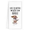 OINDADE Beagle Gifts Dog Kitchen Towels, Gifts for Beagle Dog