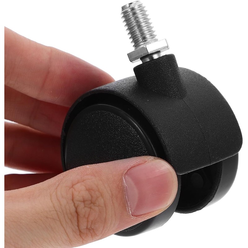 4 Piezas Ruedas Giratorias de Oficina M8*13mm PP Negras para
