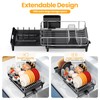 TOOLF Expandable Dish Rack, Dish Drying Rack for Kitchen Counter,