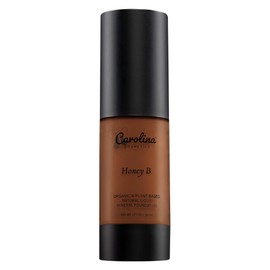 Carolina Cosmetics - Plant-Based Foundation in Honey B Shade - Hydrating, Pore-Minimizing & Buildable Coverage - Vegan, Non-GMO, Gluten-Free, Paraben-Free- Sun Protection - 1Fl Oz