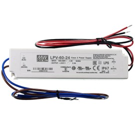 TorqCali LPV-60-24 60W 24V 2.5A Single Output IP67 LED Power Supply Driver Constant Voltage