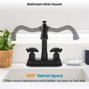 gotonovo 4 Inch Centerset Bathroom Faucet 2 Cross Handles Deck