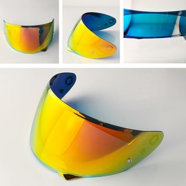 MTDVZR HJ-34P Helmet Visor Replacement,UV Protective Scratch-Resistant Helmet Face Shield Windproof Visor Compatible with HJC C10 (Revo Deep Red-Day Use Only)