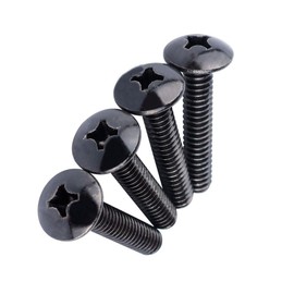 VAMUOEFL 1/4-20 x 2 Truss Head Machine Screws Black Finish, Phillips Drive, 304 Stainless Steel 18-8, Full Thread, 20Pcs