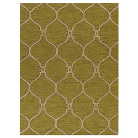 Hand Tufted Wool ECO-Friendly Area Rugs - 4'x6', Rectangle Shape, Green & Beige, Geometric Modern Design, High Pile Handmade Area Rugs for Living Room, Bed Room (K01004)