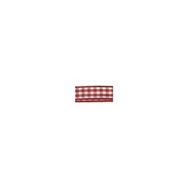 RAYHER HOBBY 5540718 Red and White Gingham Ribbon, 6mm Ribbon with Checked Pattern for Crafts, Wreath Making and Gift Wrapping, 10 m