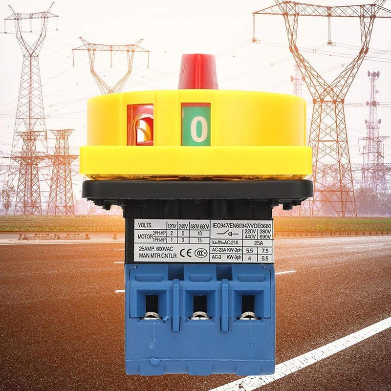 Rotary Cam Switch 3-Pole 2-Position Load Circuit Breaker Switch On-Off