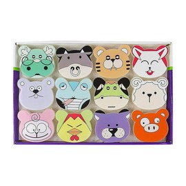 Aoerway 12 Pack Cartoon Animal Storage Box Set, Stack-able Portable Travel Packaging Small Organizer for Makeup Cotton Hair Rings, Hair Clips, Hair Accessory Box
