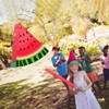 Aoriher Small Watermelon Piñata with Blindfold Bat Fruit Piñata Summer