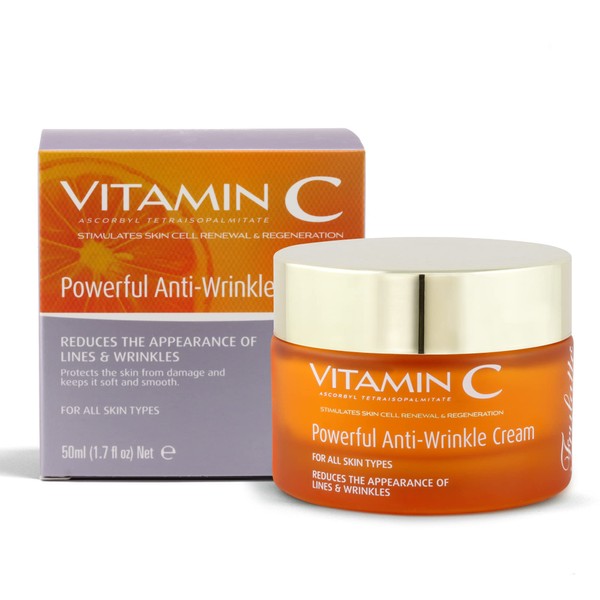 Frulatte Powerful Anti Wrinkle Cream enriched with Vitamin C for All Skin Types 1.7 fl. Oz.