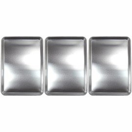 Nagao Bat Cooking Prep Tray, Large, Set of 3, 9.6 x 6.9 inches (24.5 x 17.6 cm), Shallow Type, Dishwasher Safe, Stainless Steel, Tsubamesanjo, Made in Japan, Frying, Tempura, Kitchen, Cooking Bat, Corner Bat, Stacking, Stacking, Commercial Use