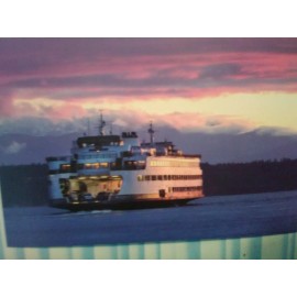THE PACIFIC NORTHWEST BEAUTIFUL POST CARD EDMOND'S WA SUNSET ABOARD THE WASHINGTON STATE FERRIES