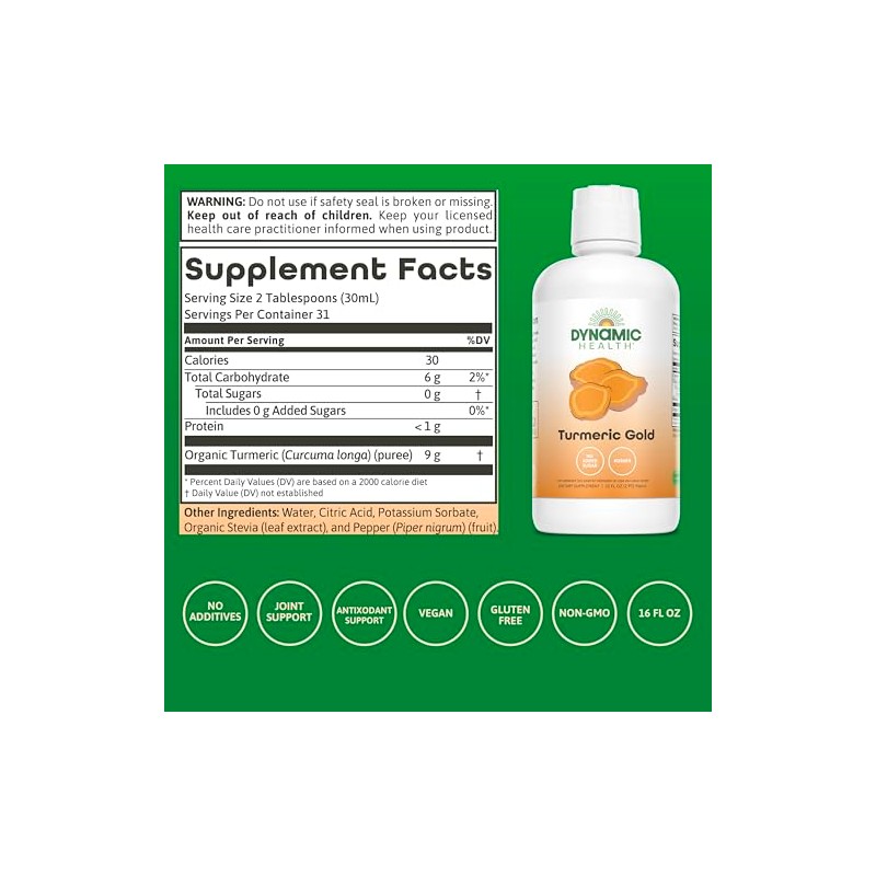 Dynamic Health Labs Turmeric Gold Supplement, 32 Ounce