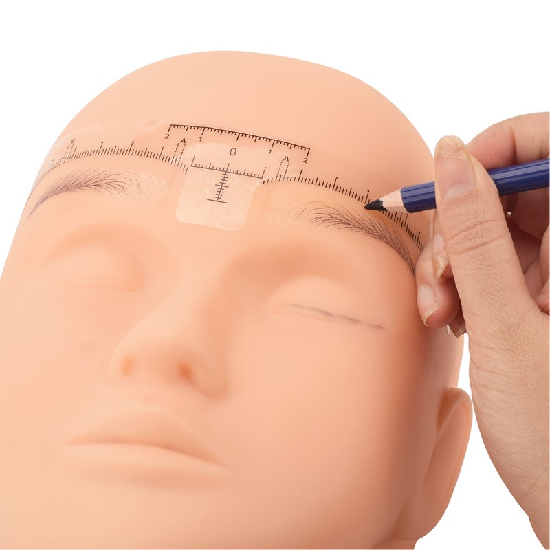 100pcs Adhesive Eyebrow Ruler Disposable Eyebrow Ruler Stencils Eyebrow Guide