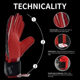 Goalie Goalkeeper Gloves with Pro Fingersaves, Strong Grip for The Toughest Saves, Protection to Prevent Injuries, Fit Match Training, Adult, Youth