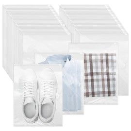 Large Ziplock Bags 50 Pcs Zip Lock Bags Large 40x30cm Reusable Large Zip Lock Bags Thickening Travel Clothes Bags Durable Clear Storage Bags for Clothes Shoes Cosmetics