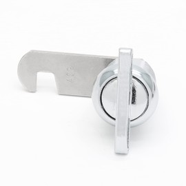 Qjaiune Thumb Operated Offset Cam Lock 3/4 Inch Cylinder & Hook Cam, Camper Lock Keyless RV Compartment Latch, RV Twist Lock Mailbox Locks for Files Cabinet Drawer Door Tool Box, Chrome Finish