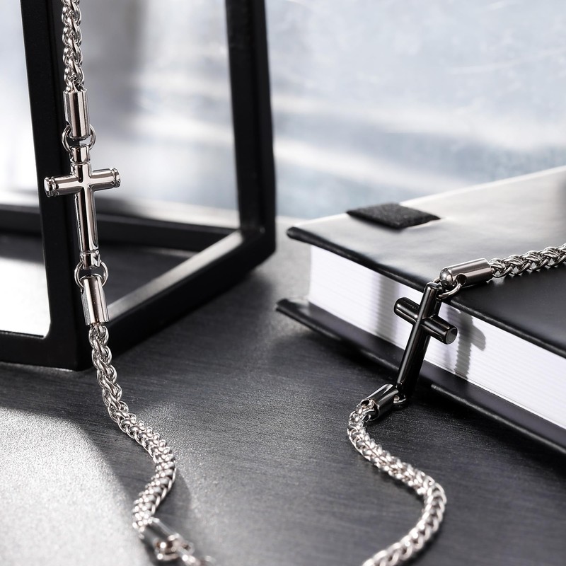 Morellato Cross SKR61 Men's Necklace Steel Black IP, Alloy Steel