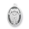 Sterling Silver Saint Christopher Weight Lifting Gym Pendant Medal Necklace