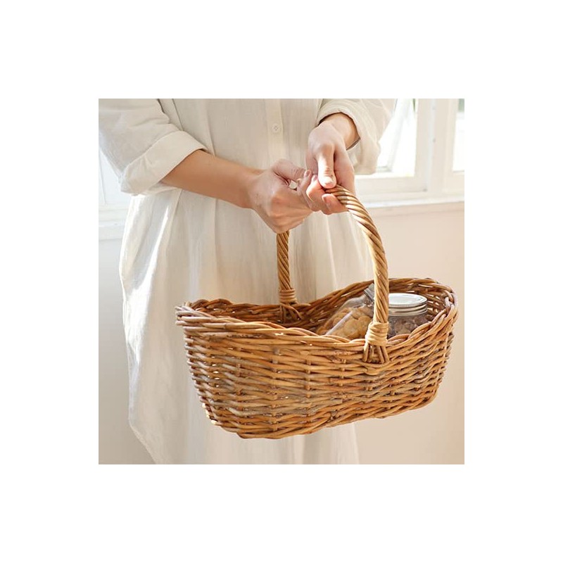 Boat basket with natural leather with nice flavor, Small Size