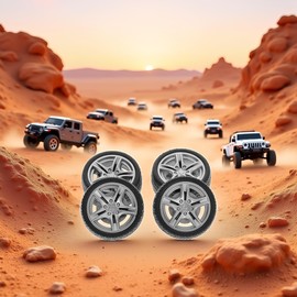 4 Pcs Black Tires, Simulation Rubber Wheel Tire Wheel Toy Model DIY RC Spare Parts Easy Installation,and Sets,Remote and App Controlled Vehicles and Parts,and Tires (48mm Small in Size)