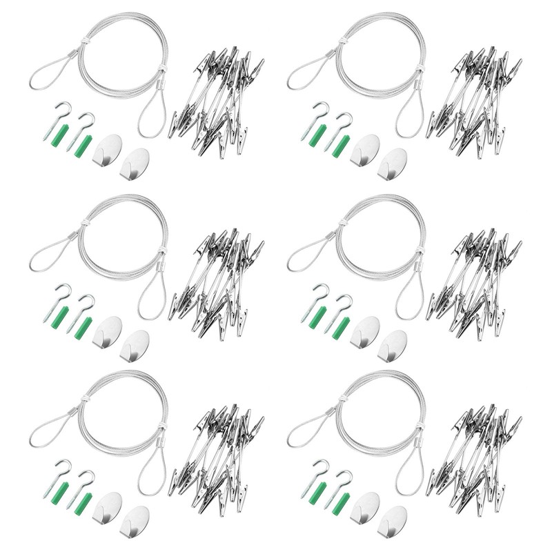 MOUNTAIN_ARK 6 Pack 5 ft Steel Wall Hanging Photo Display