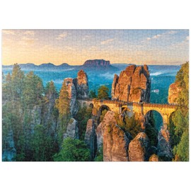 MyPuzzle Sunrise at the Bastei in Saxon Switzerland, Saxony, Germany - Premium 1000 Piece Puzzle - MyPuzzle Special Collection by Starnberger Spiele