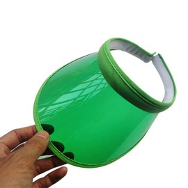 LLLucky Unisex Summer Candy Color UV Protection Open Sun Visor Clear PVC Plastic Wide Brim Sports Beach Cap, pink