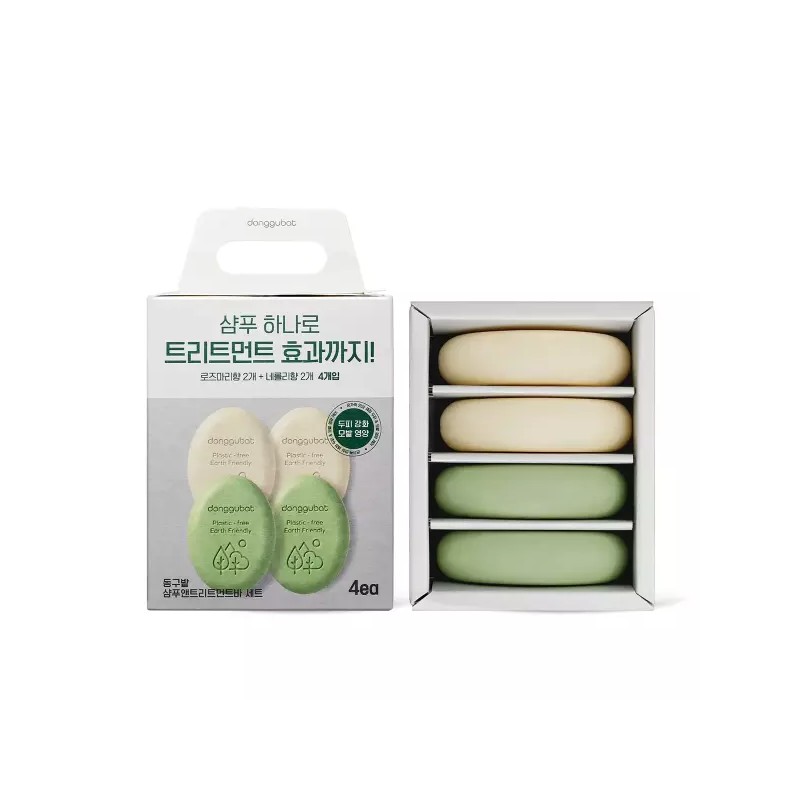 Donggubbat 동구밭 샴푸 and 트리트먼트 바 100g x 4개 고체삼푸바