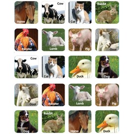 Eureka Farm Animals Photos Stickers