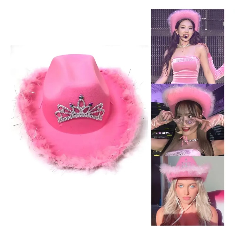 Sh* Sombrero Vaquero Moda Plumas Cowboy Gorra Mujer Ss/ .