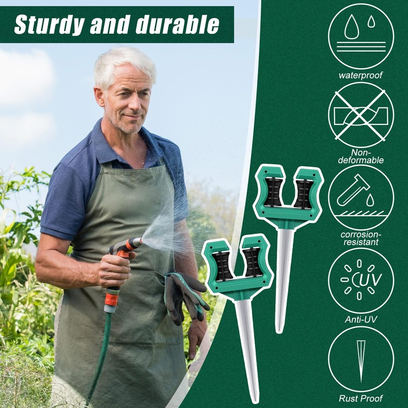 Yaocom 10 Pcs 10 Inch Garden Hose Guide Stakes Metal