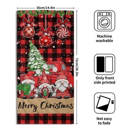 Imiss Merry Christmas Hand Bath Towels 2 Pcs Gnome Truck Xmas Tree Red Black Buffalo Plaid Kitchen Dish Towels for Holiday Decor Bathroom Hotel Gym Spa