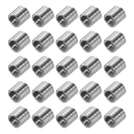 sourcing map 50pcs Wire Thread Inserts M3 x 0.5 2D(6mm) Metric 304 Stainless Steel Helical Type Coiled Thread Repair Kit Wire Screw Threaded Sleeve Sheath for Mechanical Equipment