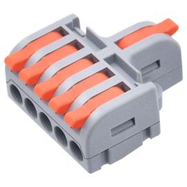 XALXMAW 13 Pcs Lever Wire Connectors, 1 in 5 Out DIY Mini Splicing Compact Quick Push-in Electrical Connectors, 24-12 AWG