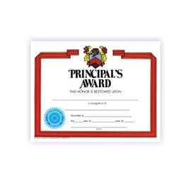 Hayes Principal's Award Certificate, Recognition, Award Student Achievement, Flipside Products Full-Color Design, 8.5" x 11", 30 Pack